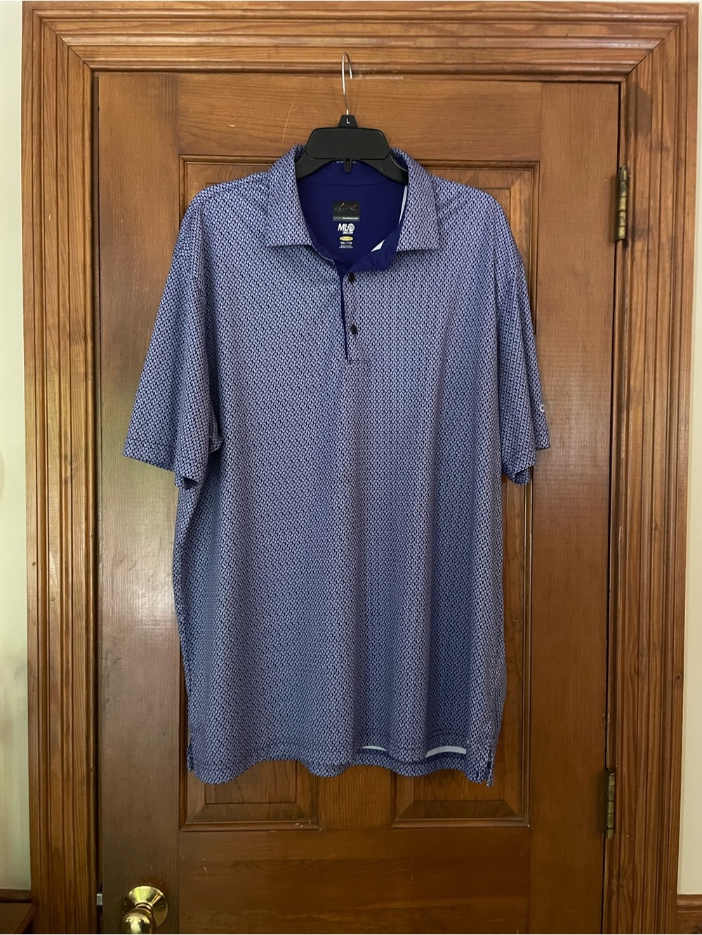 Greg Norman Purple/White ML 75 2Below Play Dry Short Sleeve Polo, Size XXL